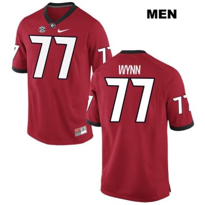 Men's Georgia Bulldogs NCAA #77 Isaiah Wynn Nike Stitched Red Authentic College Football Jersey FUQ2054NF